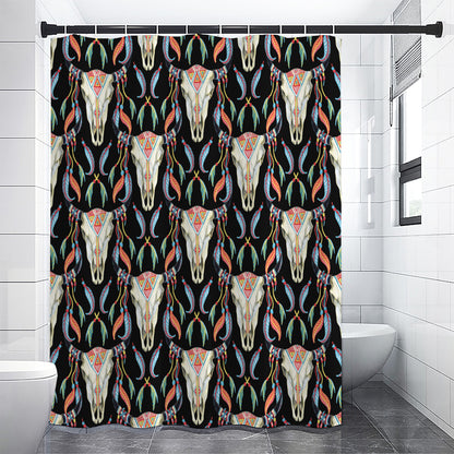 Native Buffalo Pattern Print Shower Curtain