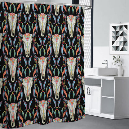 Native Buffalo Pattern Print Shower Curtain