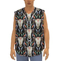 Native Buffalo Pattern Print Sleeveless Baseball Jersey