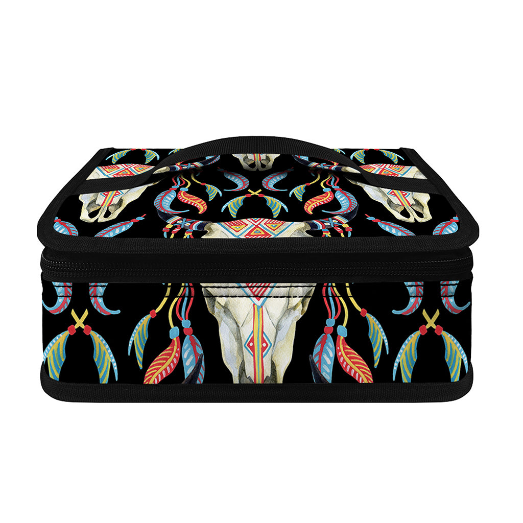 Native Buffalo Pattern Print Small Lunch Bag