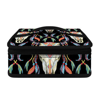 Native Buffalo Pattern Print Small Lunch Bag