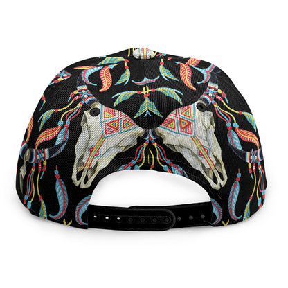 Native Buffalo Pattern Print Snapback Cap
