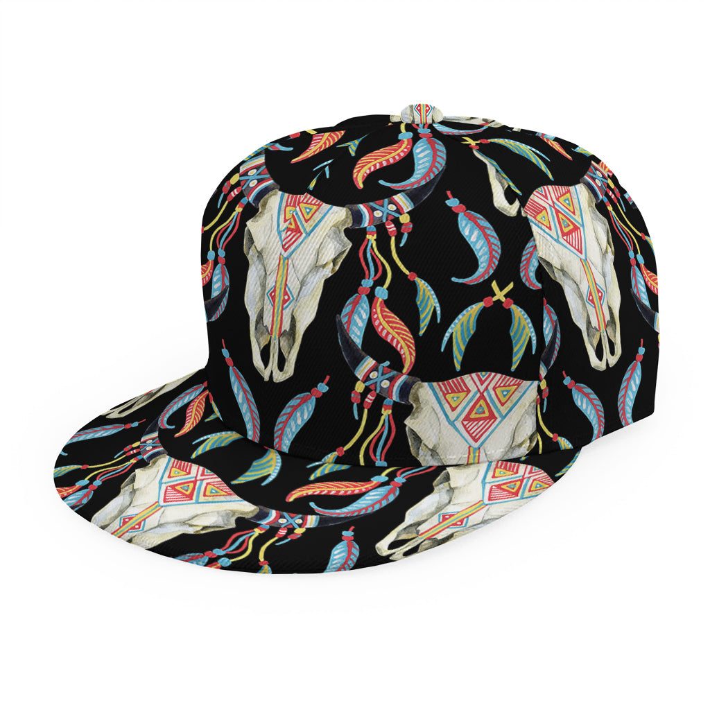 Native Buffalo Pattern Print Snapback Cap