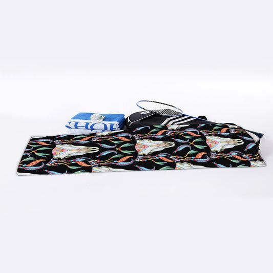 Native Buffalo Pattern Print Sports Towel