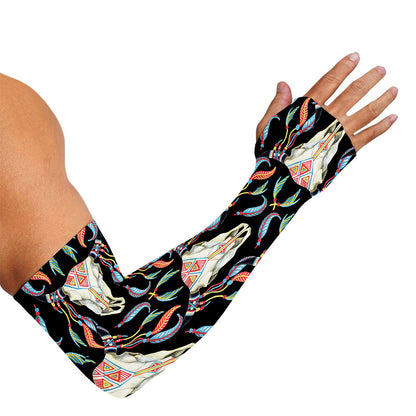 Native Buffalo Pattern Print Sun Protection Arm Sleeves