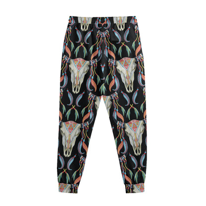 Native Buffalo Pattern Print Sweatpants