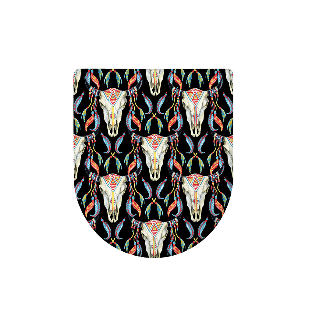 Native Buffalo Pattern Print Toilet Lid Cover