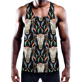 Native Buffalo Pattern Print Men's Workout Tank Top