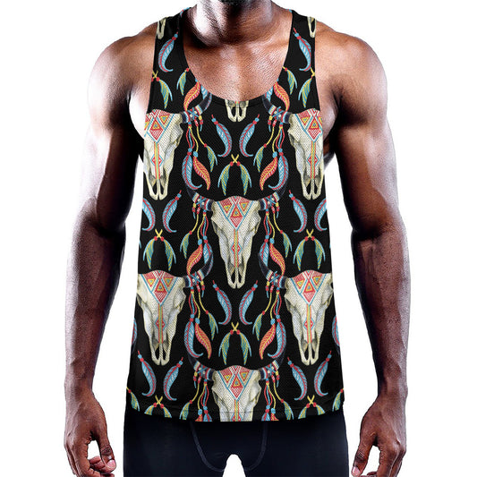 Native Buffalo Pattern Print Training Tank Top