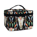Native Buffalo Pattern Print Travel Makeup Bag
