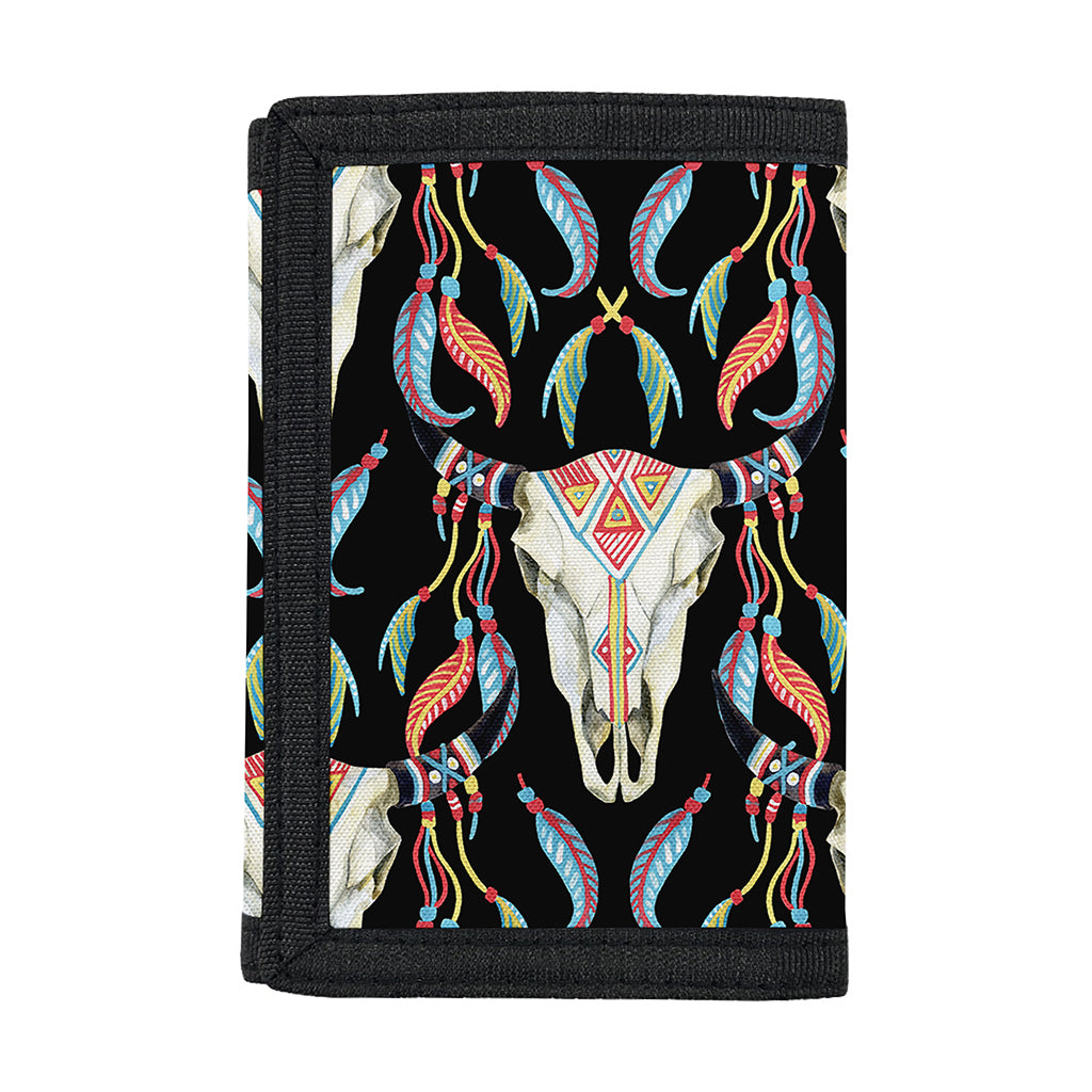 Native Buffalo Pattern Print Trifold Wallet