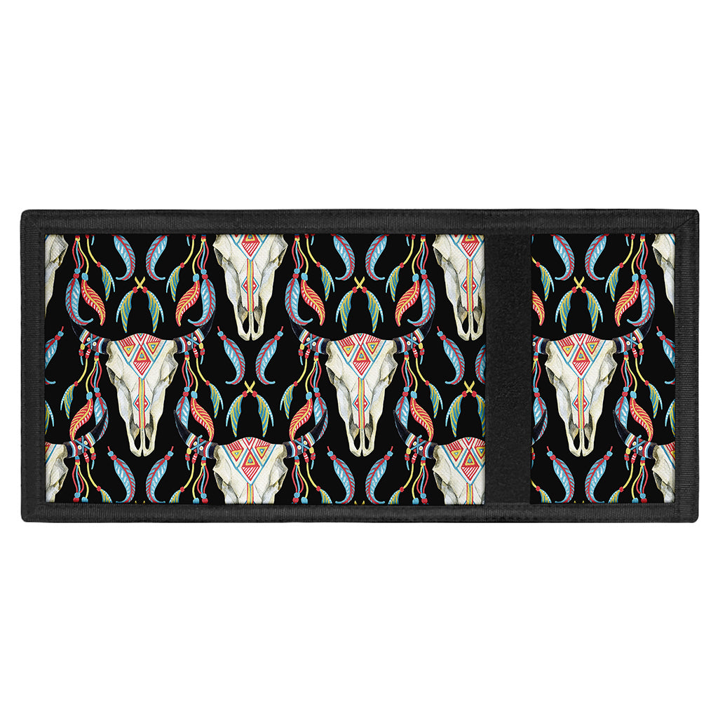 Native Buffalo Pattern Print Trifold Wallet