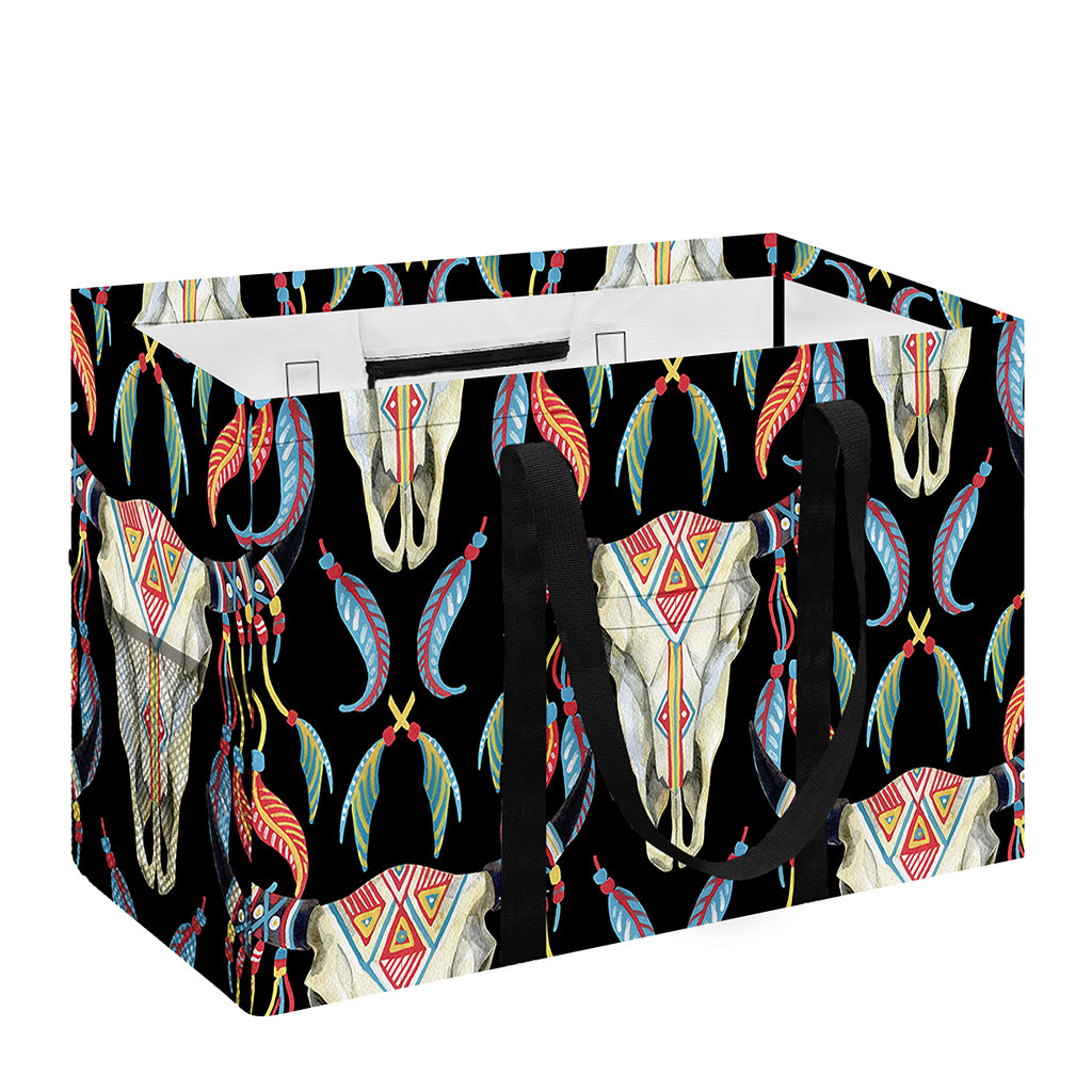 Native Buffalo Pattern Print Utility Tote Bag