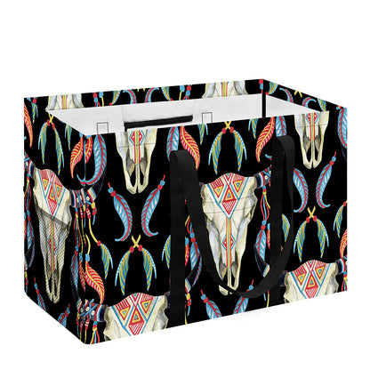 Native Buffalo Pattern Print Utility Tote Bag