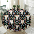 Native Buffalo Pattern Print Waterproof Round Tablecloth