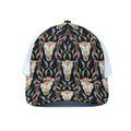 Native Buffalo Pattern Print White Mesh Trucker Hat