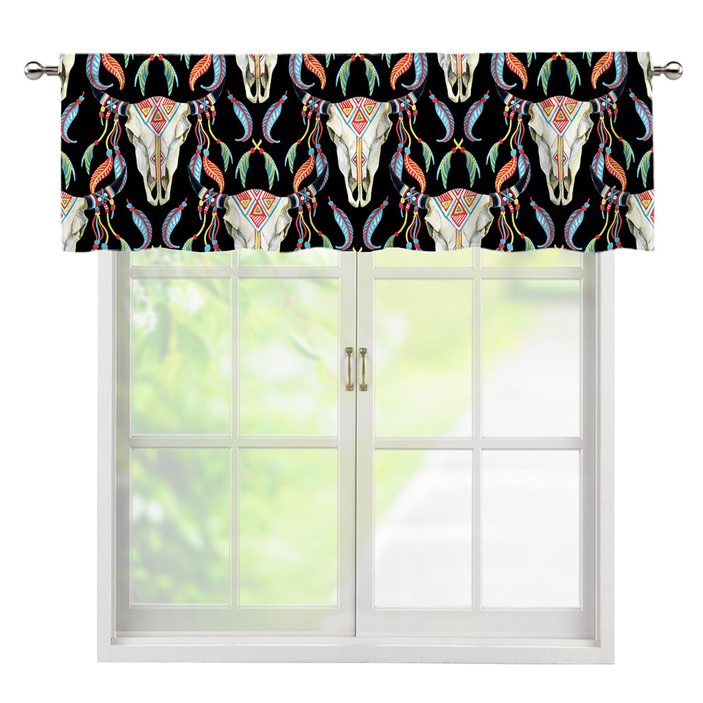 Native Buffalo Pattern Print Window Valance