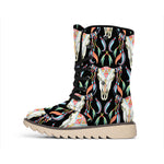 Native Buffalo Pattern Print Winter Boots