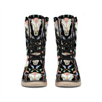 Native Buffalo Pattern Print Winter Boots