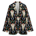 Native Buffalo Pattern Print Women's Cotton Blazer