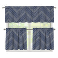 Native Denim Jeans Pattern Print 3 Piece Kitchen Curtains