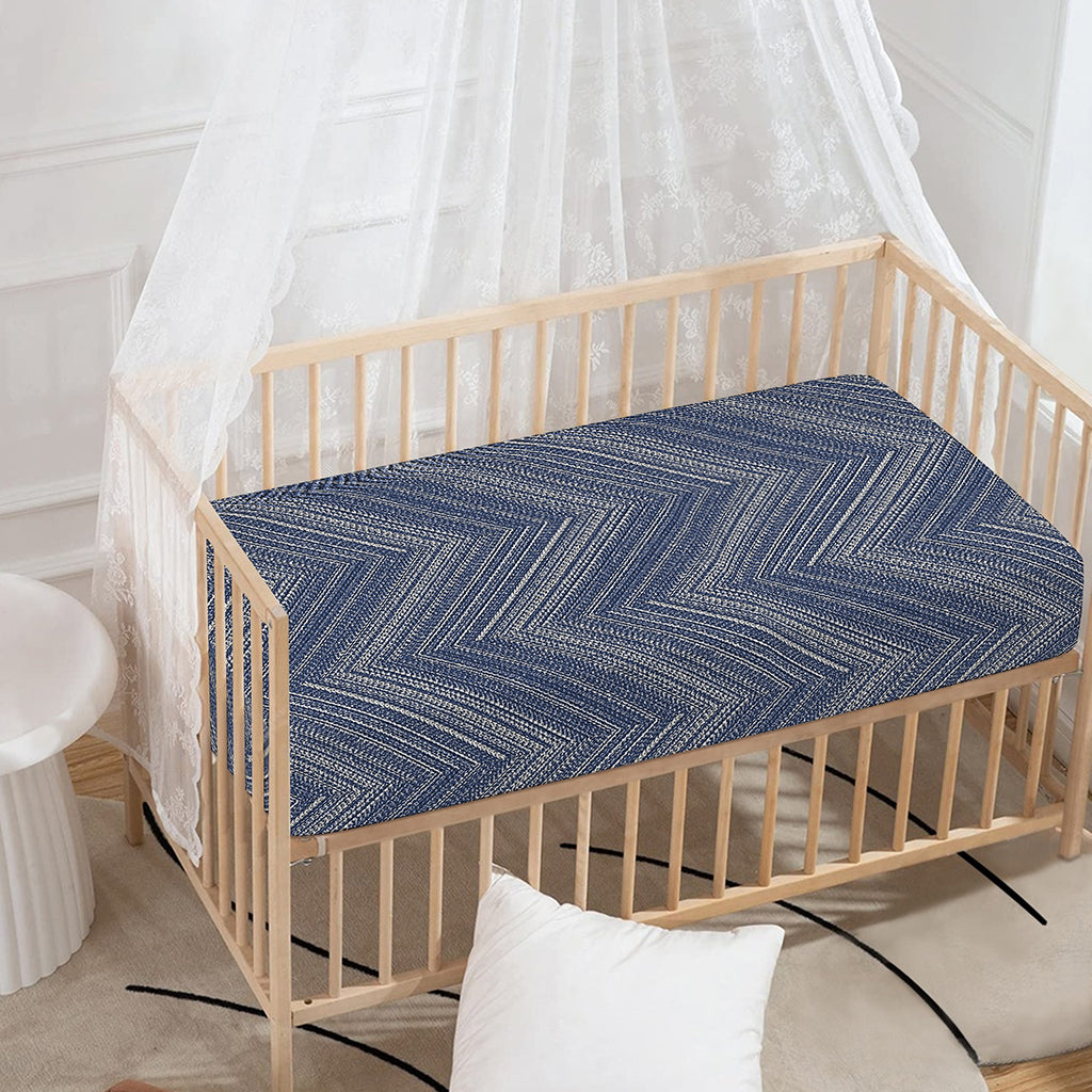 Native Denim Jeans Pattern Print Baby Crib Sheet