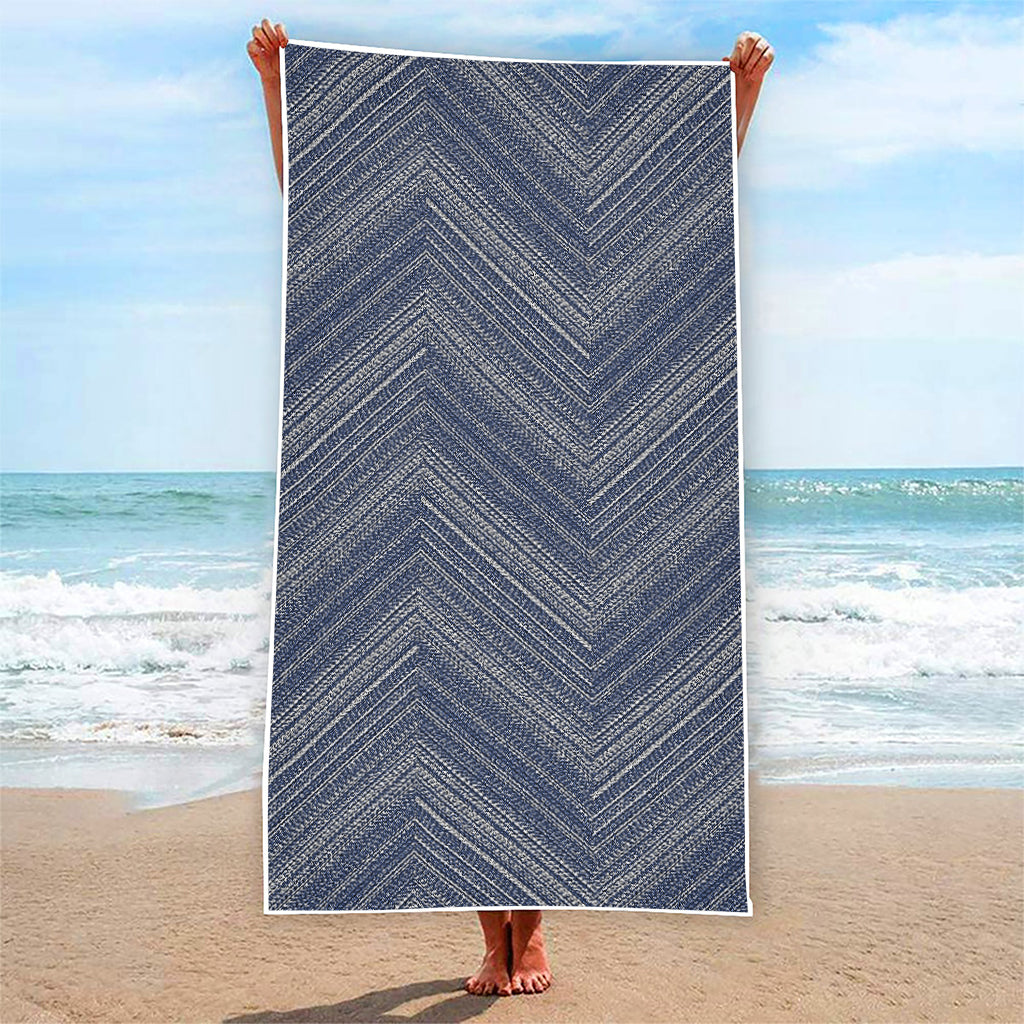 Native Denim Jeans Pattern Print Beach Towel