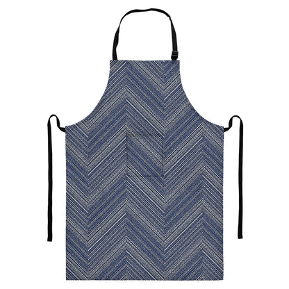 Native Denim Jeans Pattern Print Bib Apron With Pocket