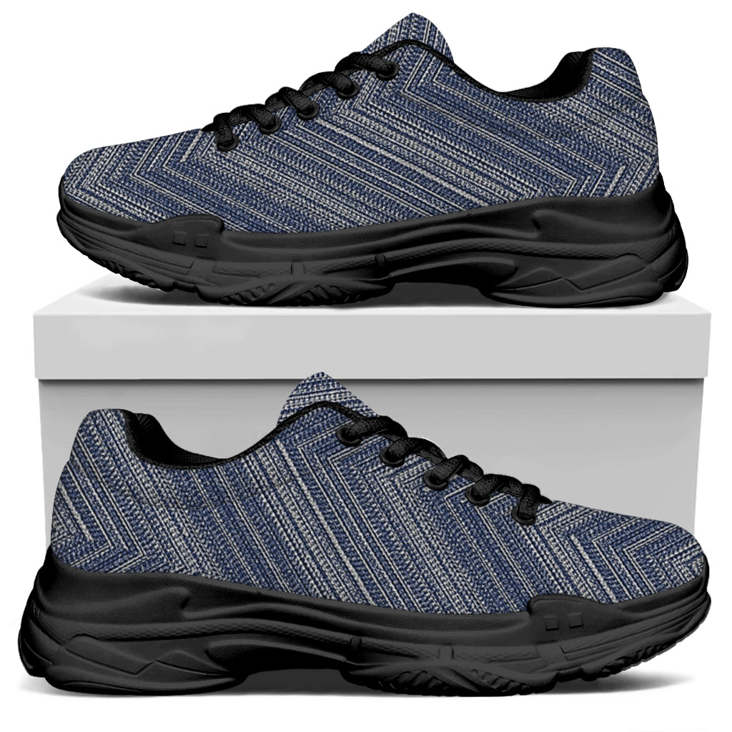 Native Denim Jeans Pattern Print Black Chunky Shoes