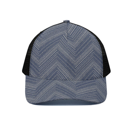 Native Denim Jeans Pattern Print Black Mesh Trucker Cap