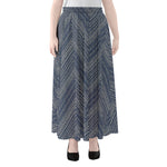 Native Denim Jeans Pattern Print Chiffon Maxi Skirt