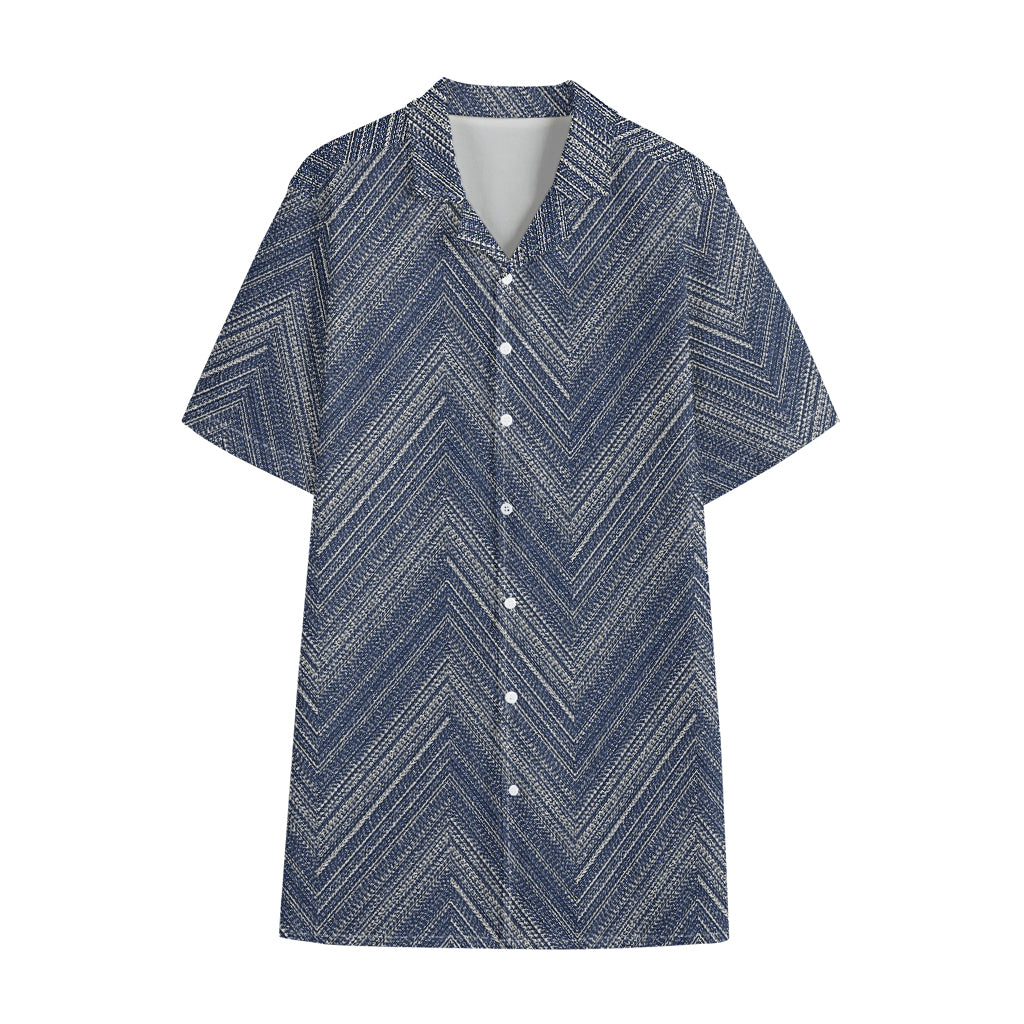 Native Denim Jeans Pattern Print Cotton Hawaiian Shirt