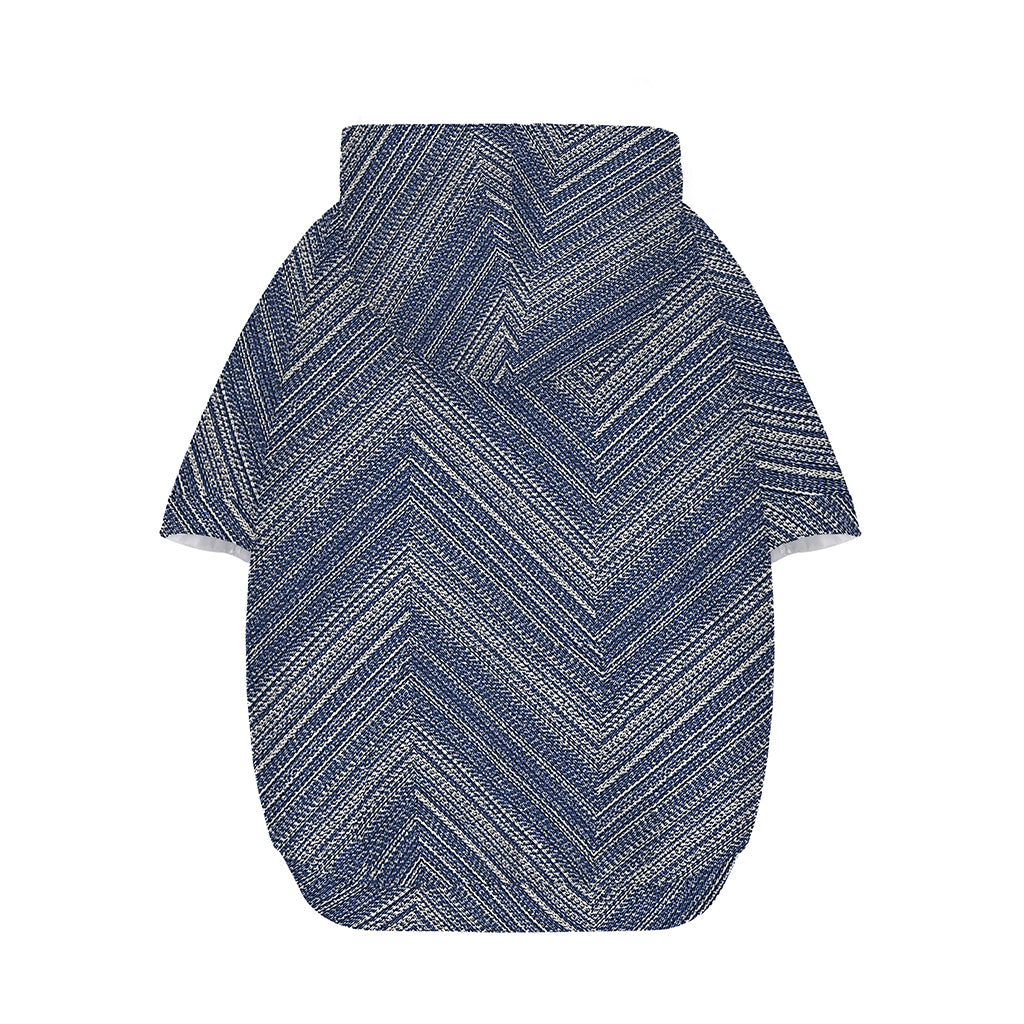Native Denim Jeans Pattern Print Dog Zip Up Hoodie