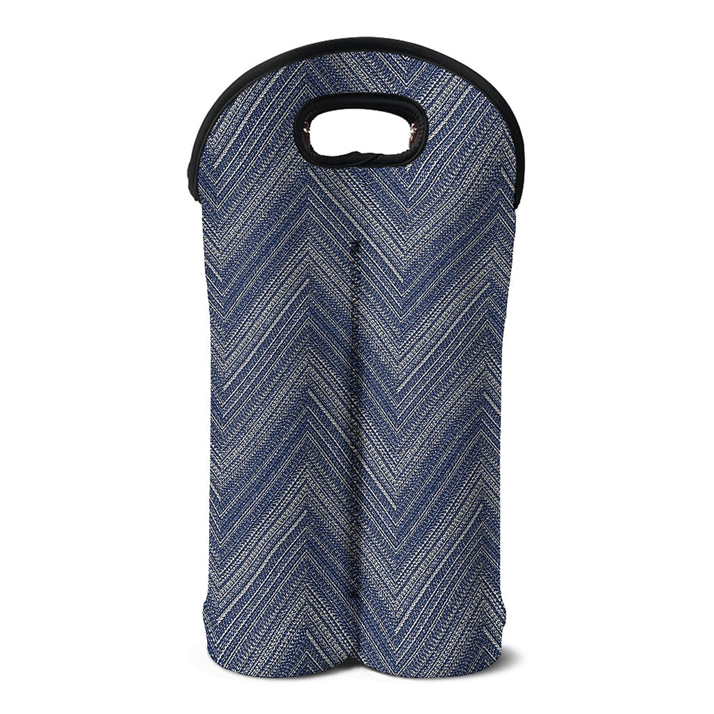 Native Denim Jeans Pattern Print Double Neoprene Wine Tote