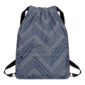 Native Denim Jeans Pattern Print Drawstring Backpack