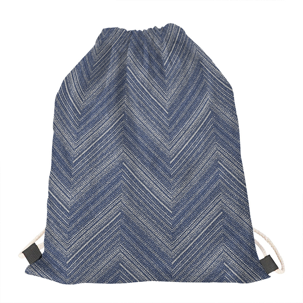 Native Denim Jeans Pattern Print Drawstring Bag