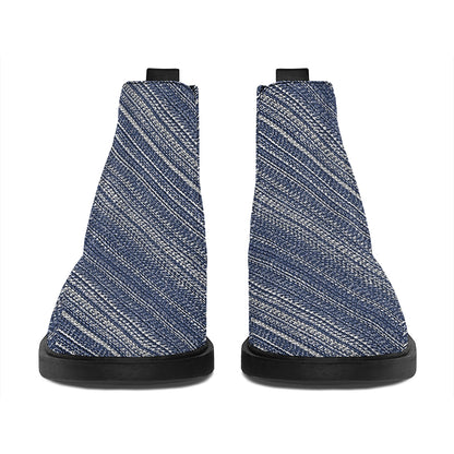 Native Denim Jeans Pattern Print Flat Ankle Boots