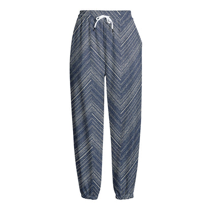 Native Denim Jeans Pattern Print Fleece Lined Knit Pants