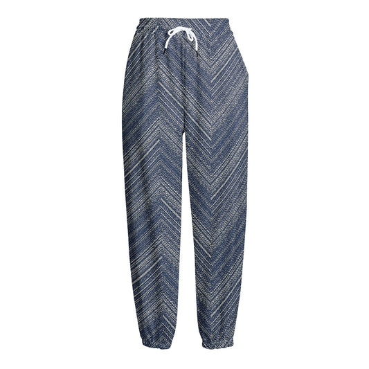 Native Denim Jeans Pattern Print Fleece Lined Knit Pants
