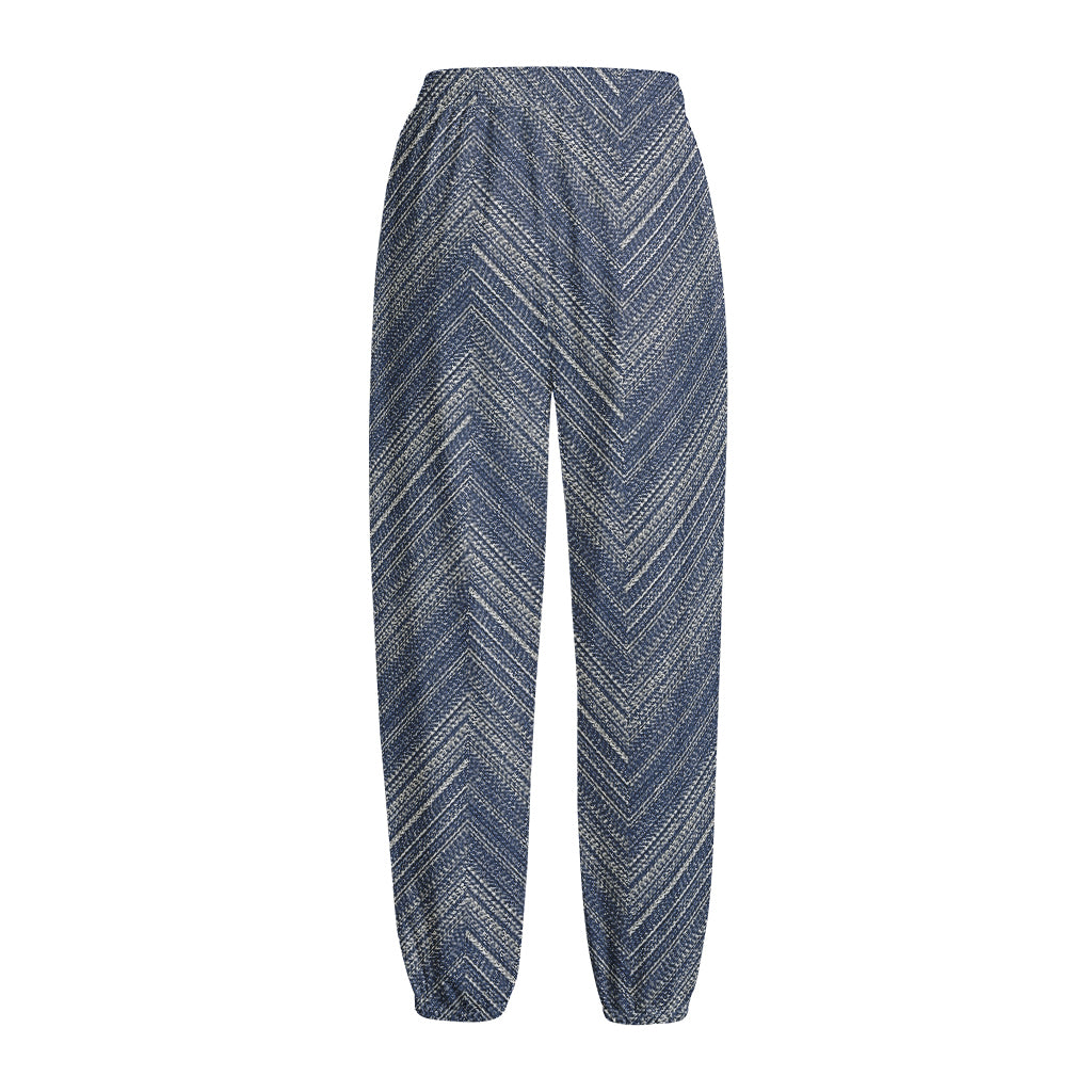 Native Denim Jeans Pattern Print Fleece Lined Knit Pants