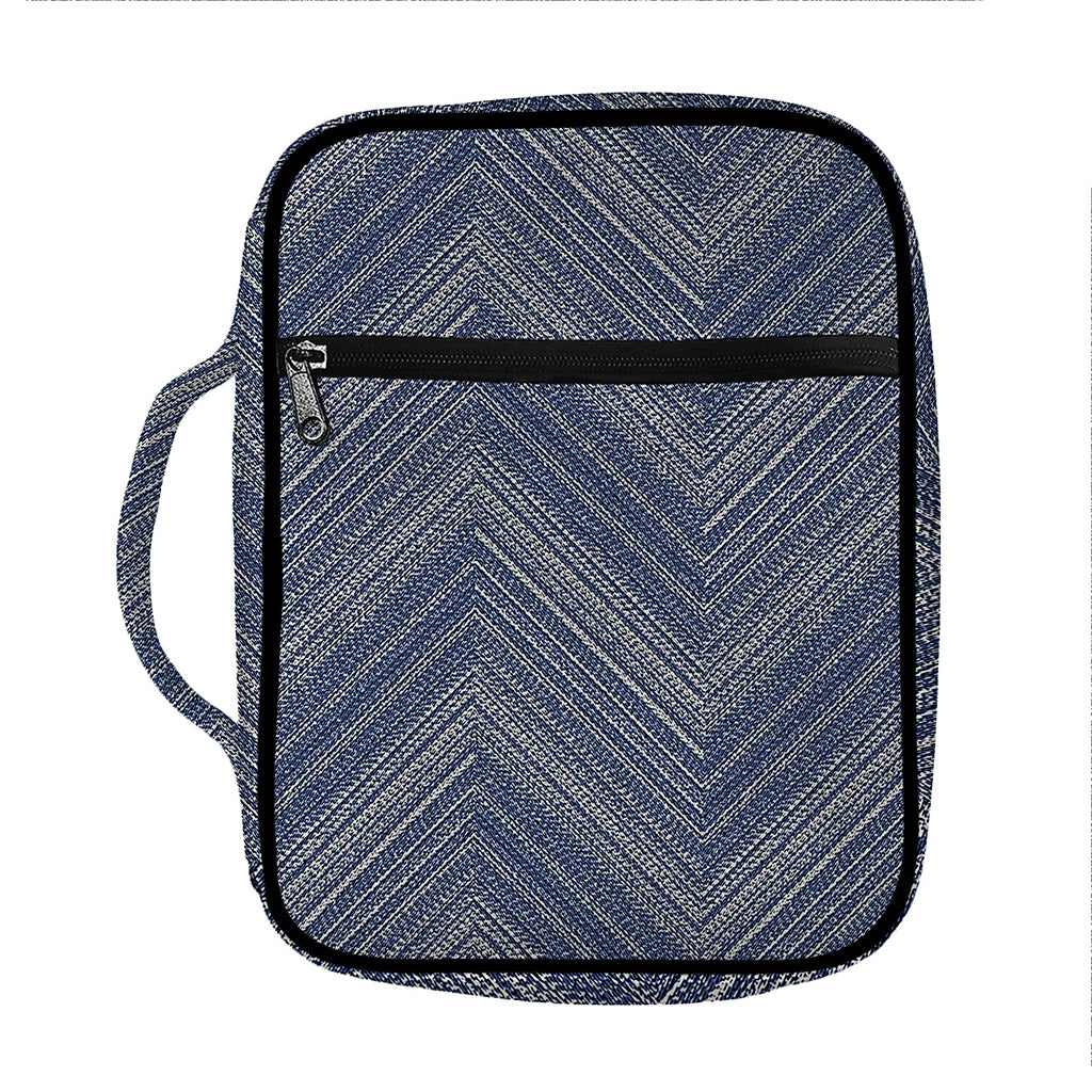 Native Denim Jeans Pattern Print Front Pocket Bible Bag