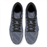 Native Denim Jeans Pattern Print High Top Leather Sneakers