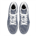 Native Denim Jeans Pattern Print High Top Leather Sneakers