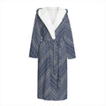 Native Denim Jeans Pattern Print Hooded Bathrobe