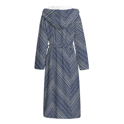 Native Denim Jeans Pattern Print Hooded Bathrobe