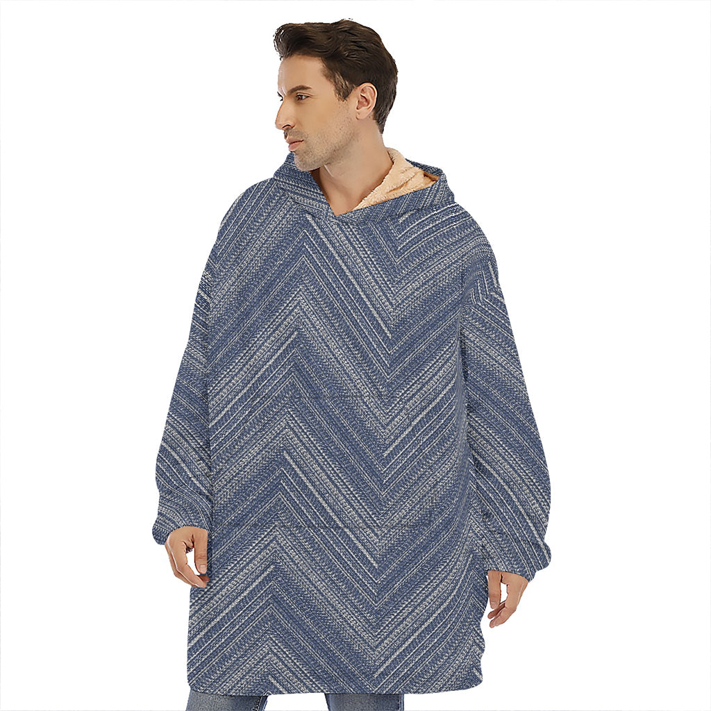 Native Denim Jeans Pattern Print Hoodie Blanket