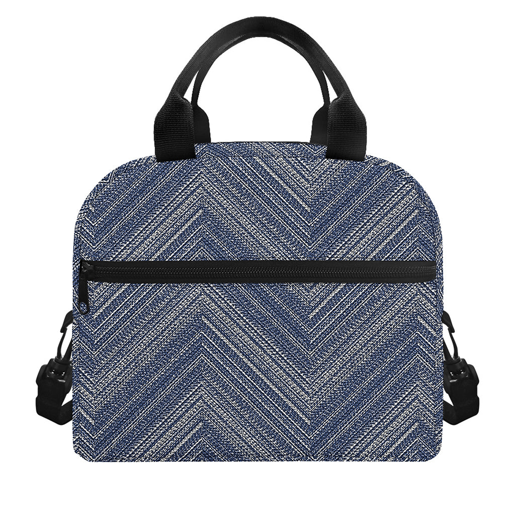 Native Denim Jeans Pattern Print Insulated Lunch Bag