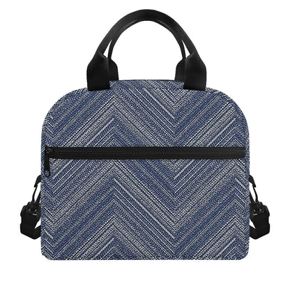 Native Denim Jeans Pattern Print Insulated Lunch Bag