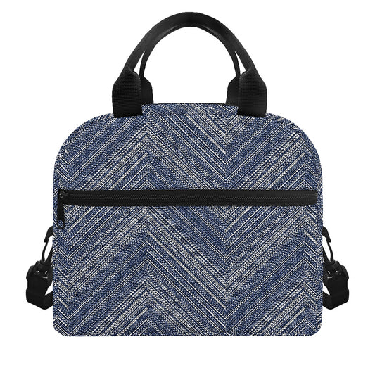 Native Denim Jeans Pattern Print Insulated Lunch Bag
