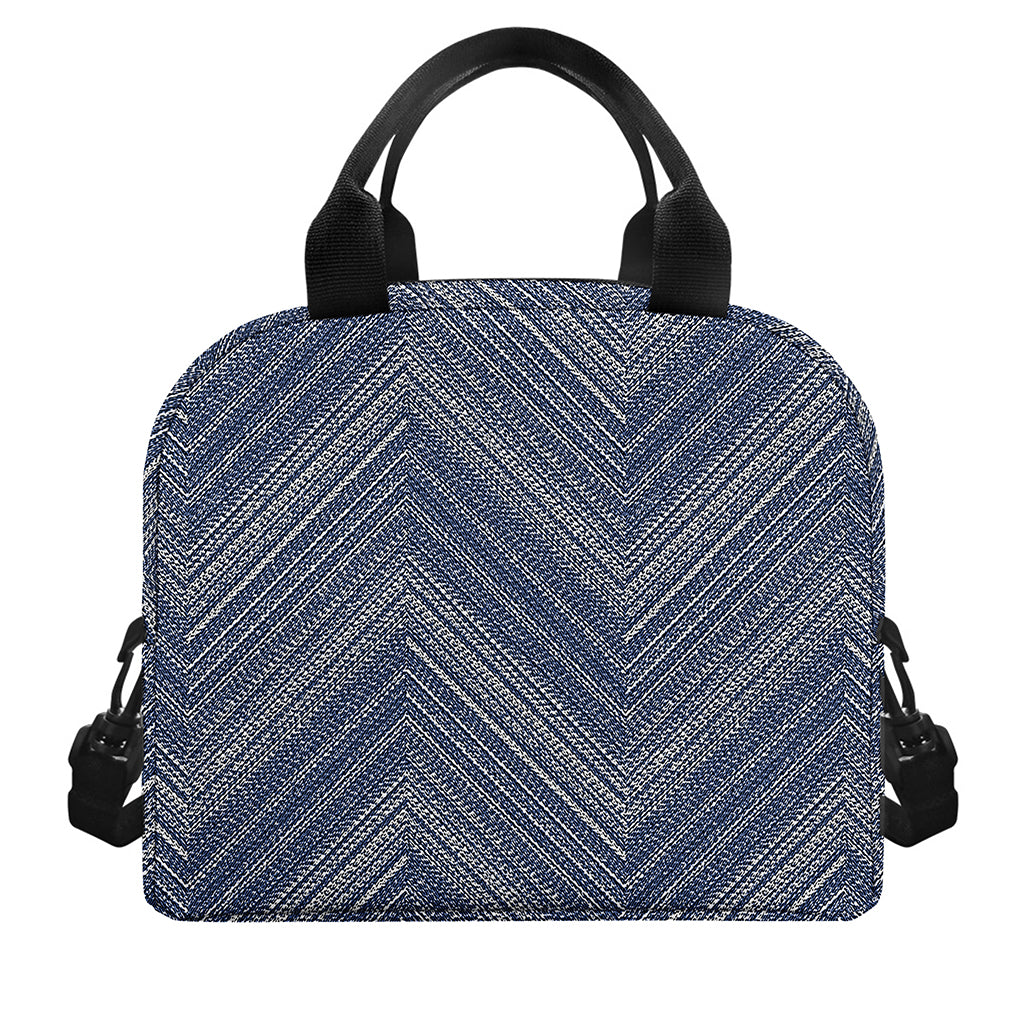 Native Denim Jeans Pattern Print Insulated Lunch Bag